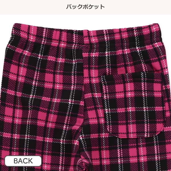 裏起毛チェック柄のびのびパンツ