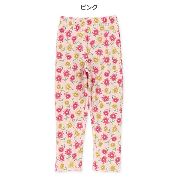 裏起毛花柄のびのびパンツ