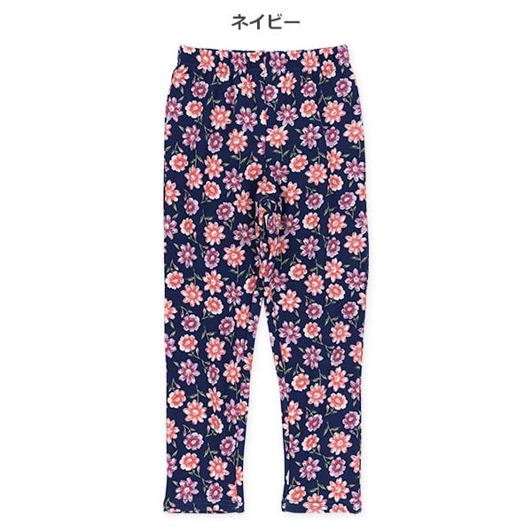 裏起毛花柄のびのびパンツ