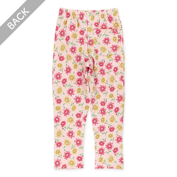 裏起毛花柄のびのびパンツ