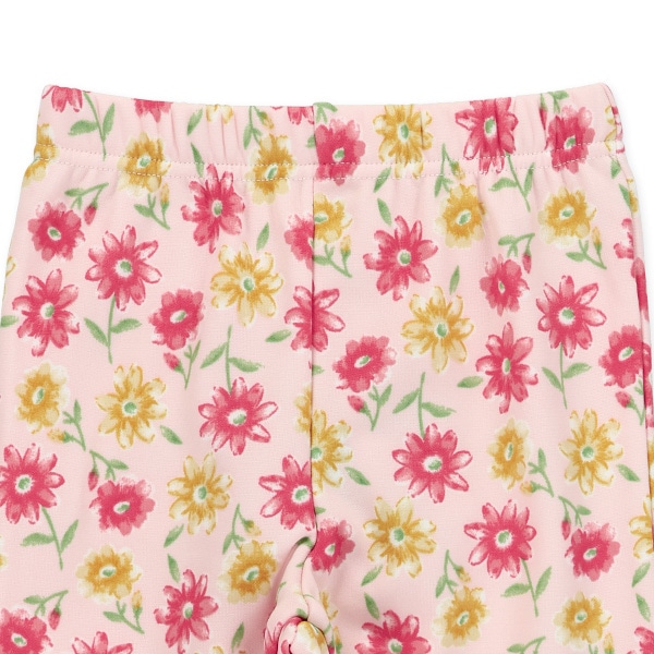 裏起毛花柄のびのびパンツ