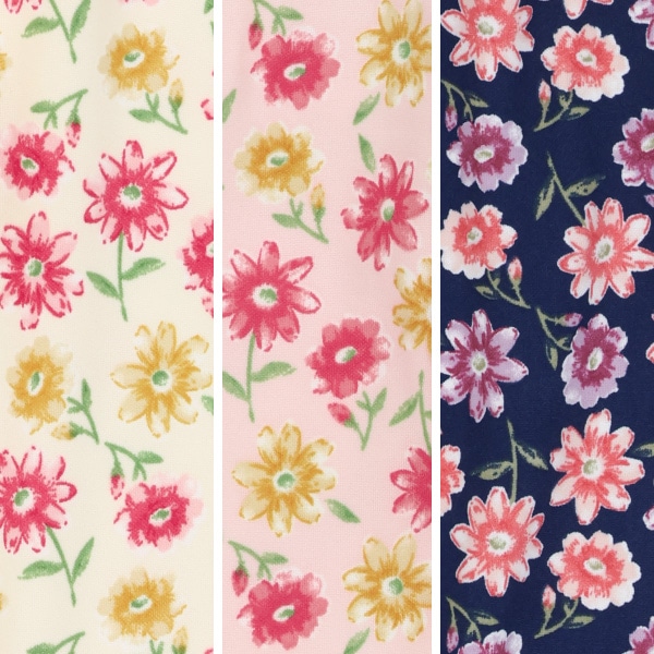 裏起毛花柄のびのびパンツ