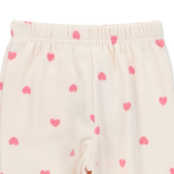 裏起毛ハート柄のびのびパンツ