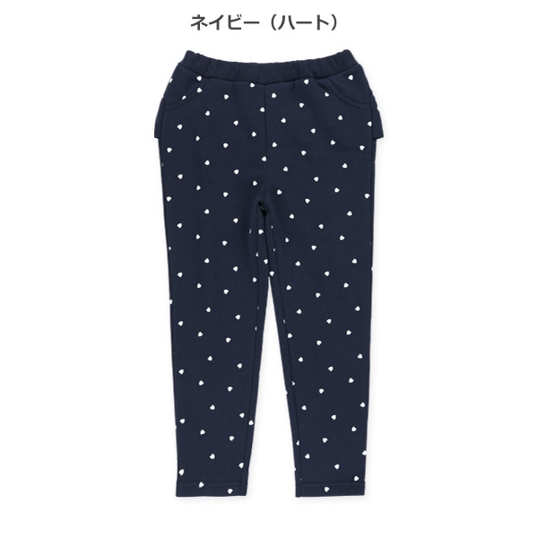 裏起毛バックフリル総柄パンツ