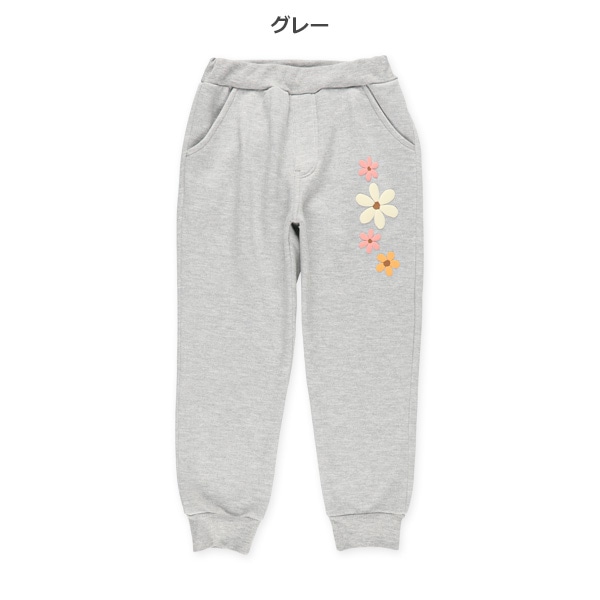 裏起毛花発泡プリントパンツ
