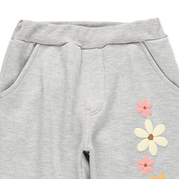 裏起毛花発泡プリントパンツ