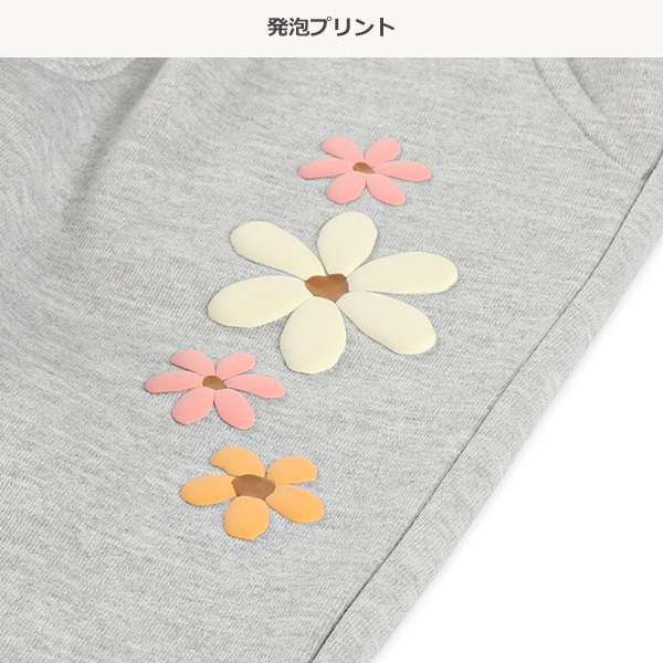 裏起毛花発泡プリントパンツ