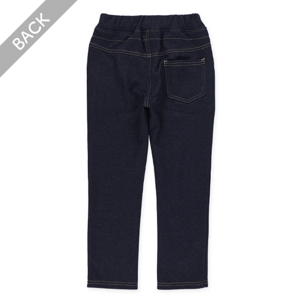 裏ベロアニットデニムダブルウエストパンツ