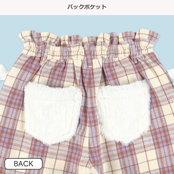 チェック柄サイドリボンキュロットパンツパンツ