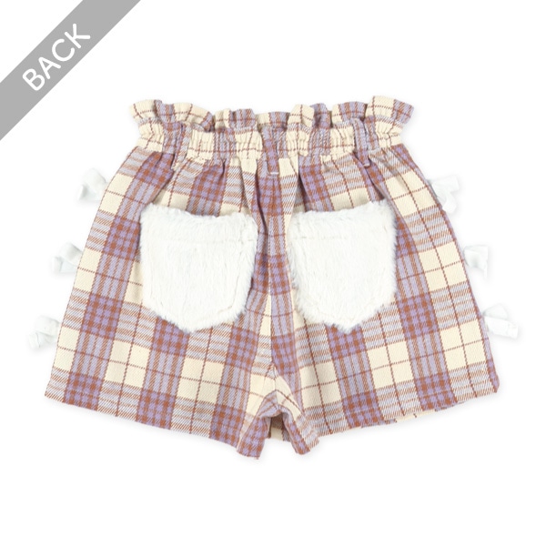チェック柄サイドリボンキュロットパンツパンツ