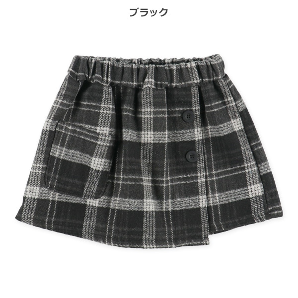 チェックラップキュロットパンツ