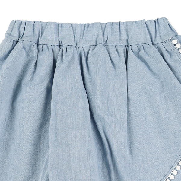 シャンブレー裾ボンボリスカパン