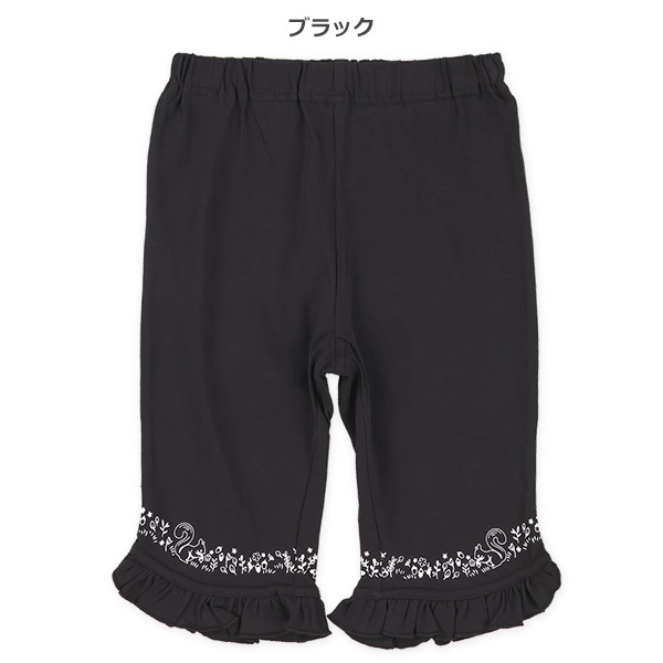 裾フリルリス柄ハーフパンツ