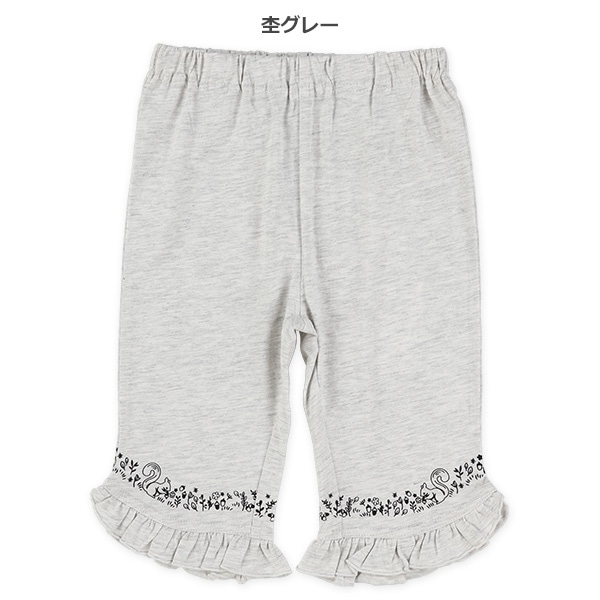裾フリルリス柄ハーフパンツ