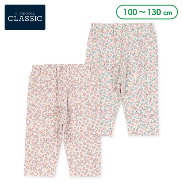 5分丈小花柄レギンス