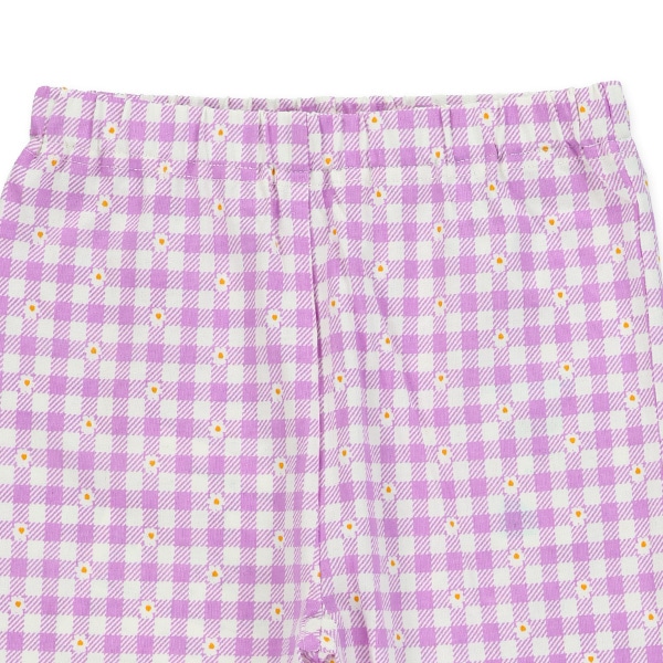 チェック裾フリルニットハーフレギンス