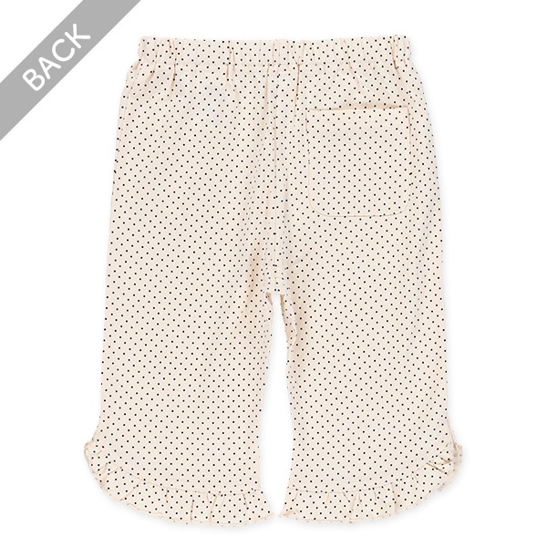 ドット裾フリルニットハーフレギンス