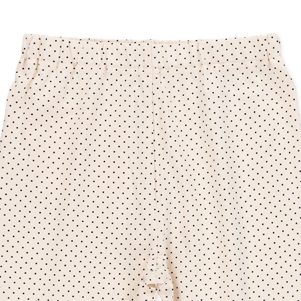 ドット裾フリルニットハーフレギンス