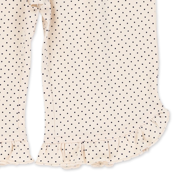 ドット裾フリルニットハーフレギンス