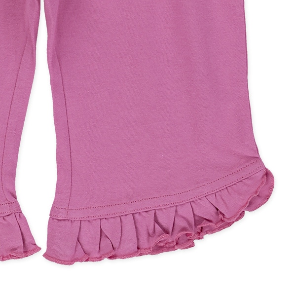 無地裾フリルニットハーフレギンス