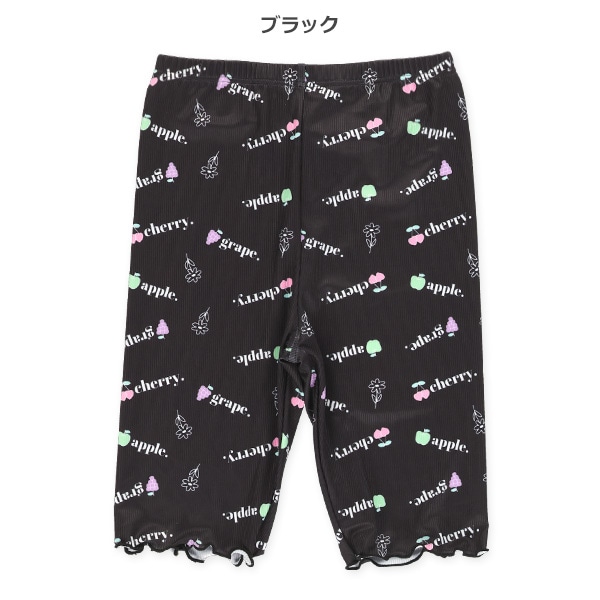 4分丈リブフルーツ柄スパッツ