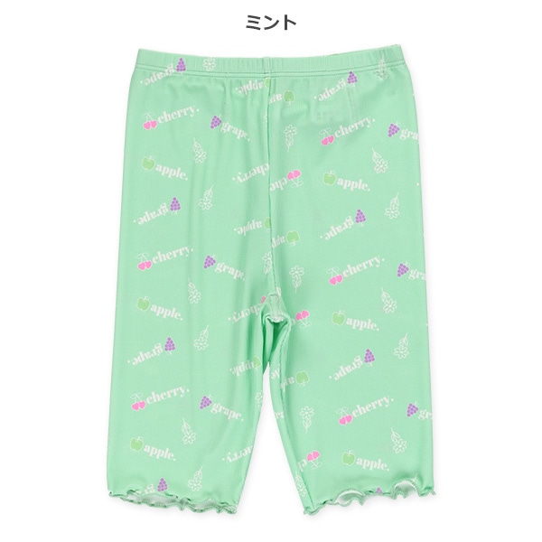 4分丈リブフルーツ柄スパッツ