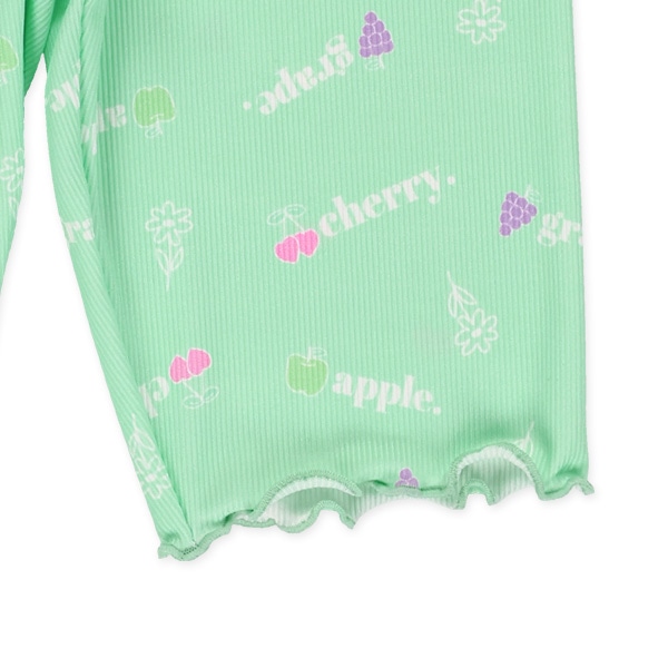 4分丈リブフルーツ柄スパッツ