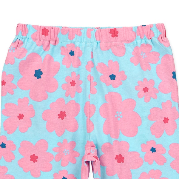 大花裾フリルニットハーフレギンス