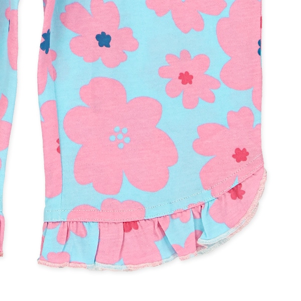 大花裾フリルニットハーフレギンス