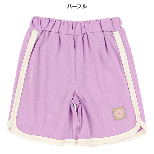 パイピング裾ハートロゴハーフパンツ