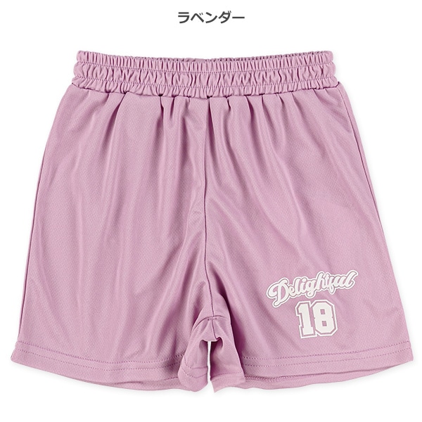 ポリエステルメッシュ裾ロゴショートパンツ