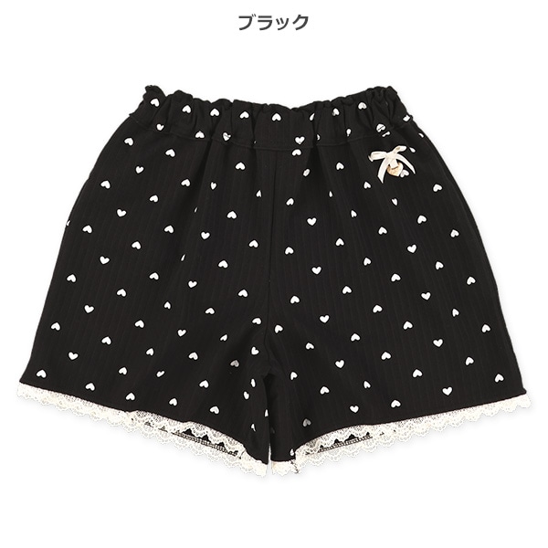 ニットサッカーハート柄キュロット
