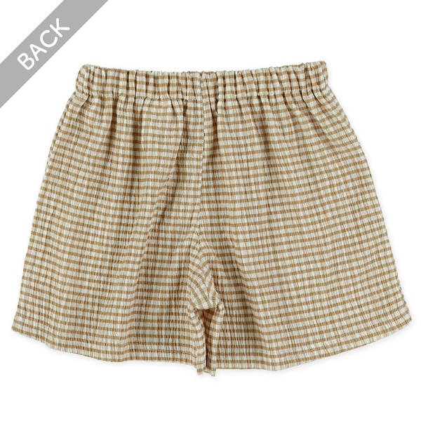 楊柳ニットチェックキュロットパンツ