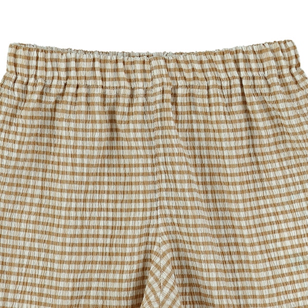 楊柳ニットチェックキュロットパンツ