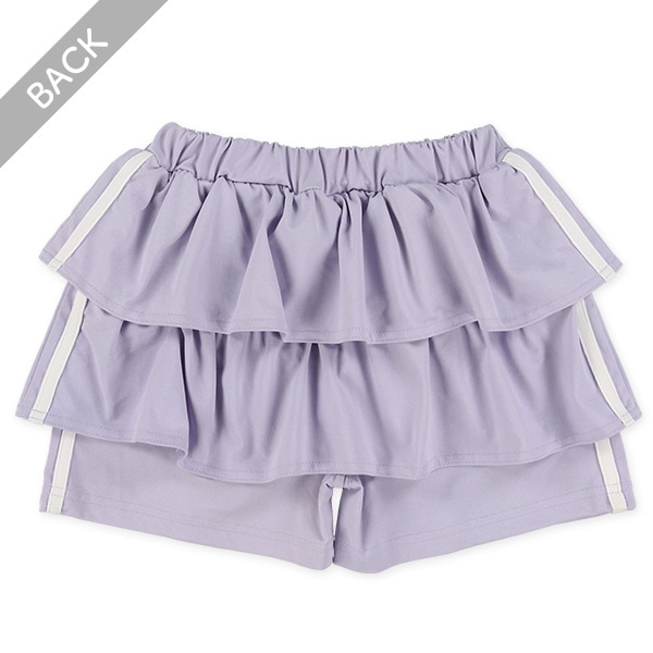 エステルサイド2本ラインフリル付きキュロットパンツ