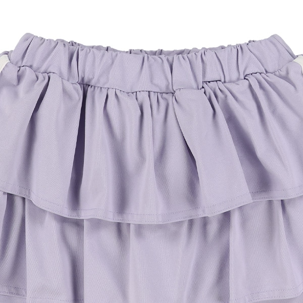 エステルサイド2本ラインフリル付きキュロットパンツ