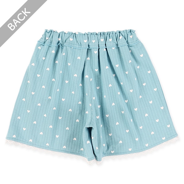 ニットサッカーハート柄キュロットパンツ