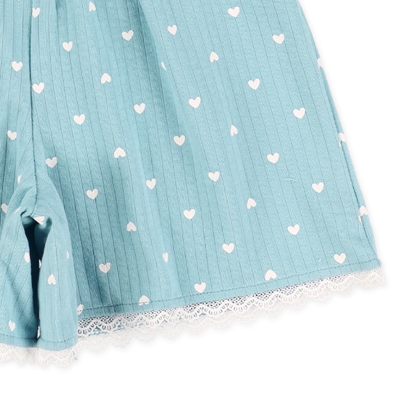 ニットサッカーハート柄キュロットパンツ