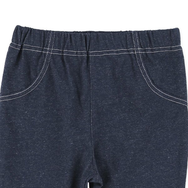 ニットデニム裾レースハーフパンツ