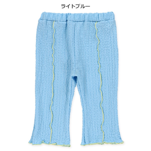 6分丈ポップコーンジャガードフレアパンツ