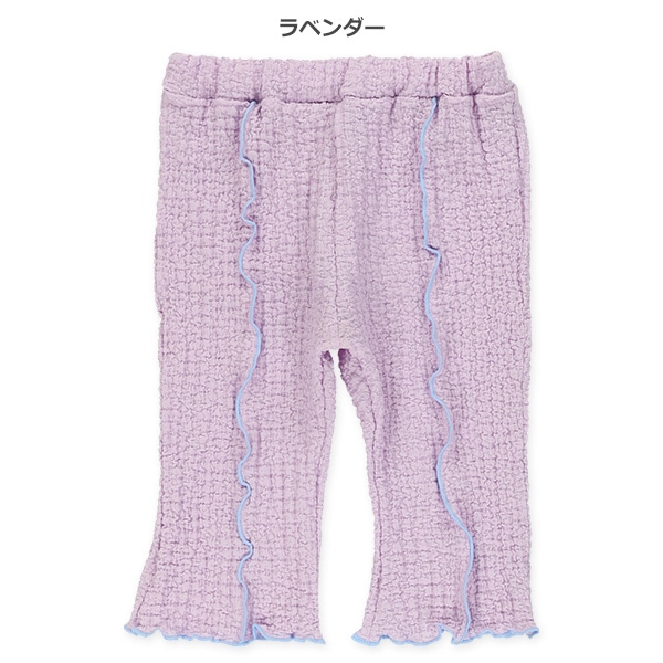 6分丈ポップコーンジャガードフレアパンツ