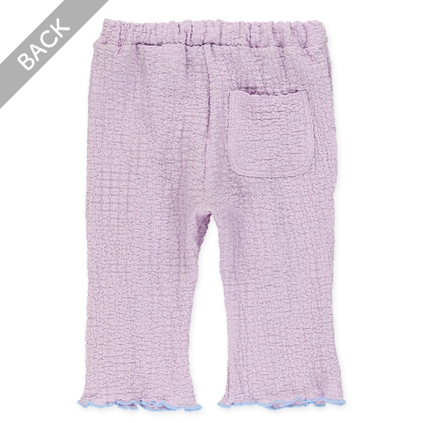 6分丈ポップコーンジャガードフレアパンツ