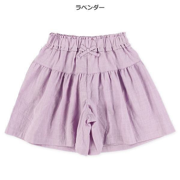 キャンバス前リボンキュロットパンツ