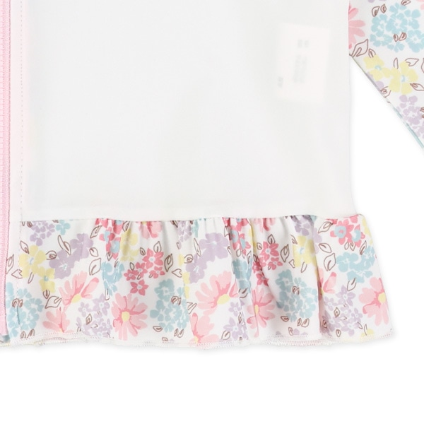 裾フリル花柄ラッシュガード