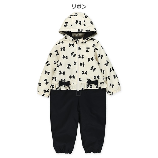 リボン・ハート切り替え風スキージャンプスーツ