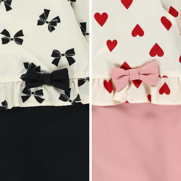 リボン・ハート切り替え風スキージャンプスーツ