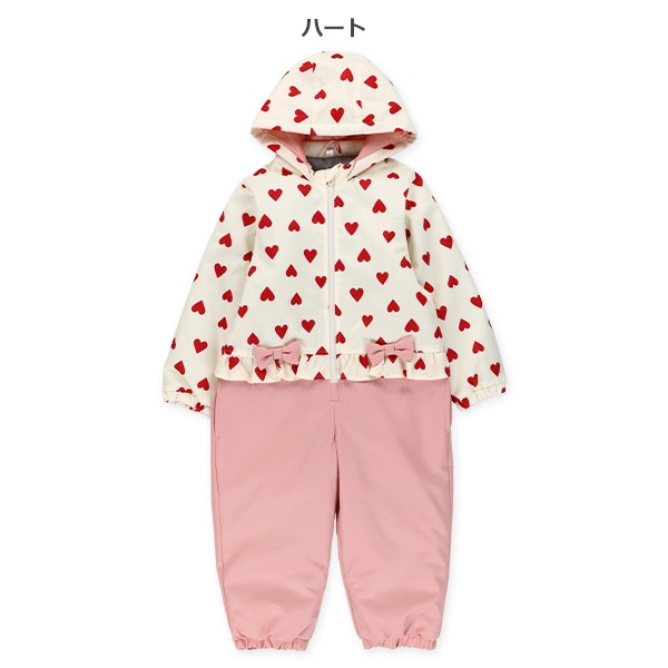 リボン・ハート切り替え風スキージャンプスーツ