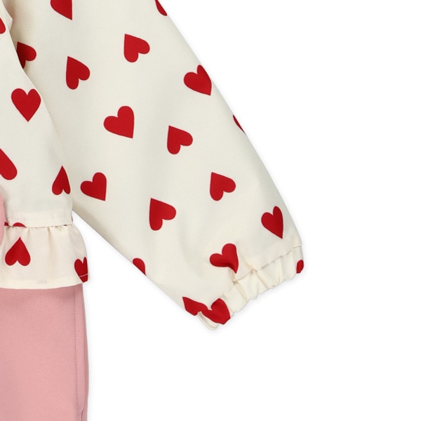 リボン・ハート切り替え風スキージャンプスーツ