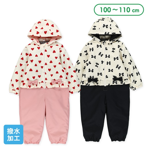 リボン・ハート切り替え風スキージャンプスーツ