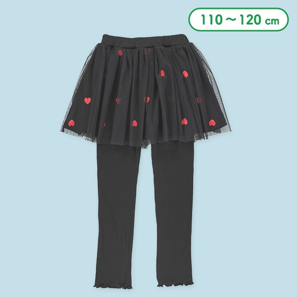 チュール付きハート柄スカッツ